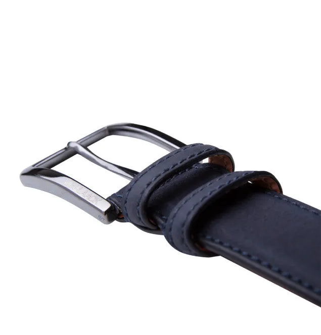 Van Laack Navy Leather Belt