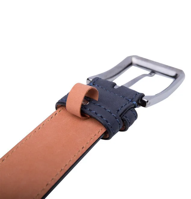 Van Laack Navy Leather Belt