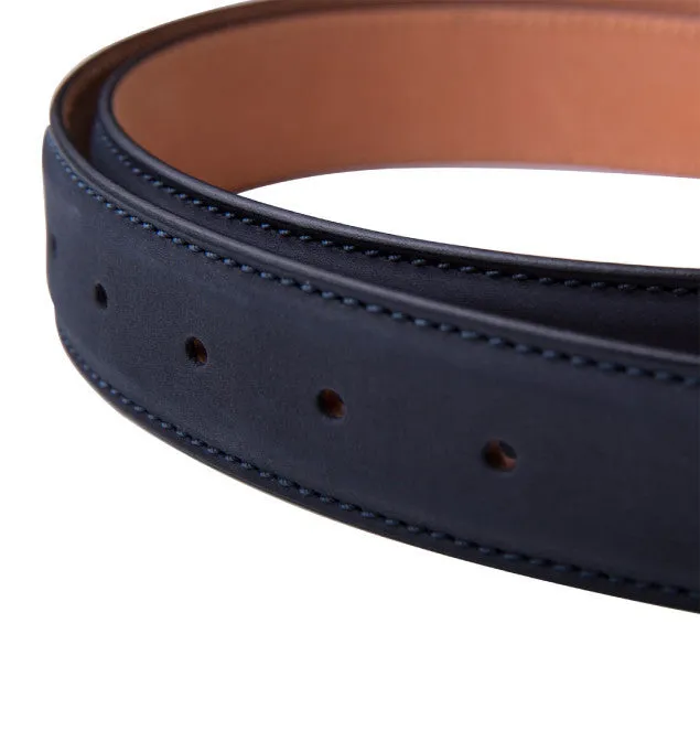 Van Laack Navy Leather Belt