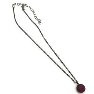 Violet Luster Facet & Gun Metal Layering Necklace - Petite 16mm pendant *