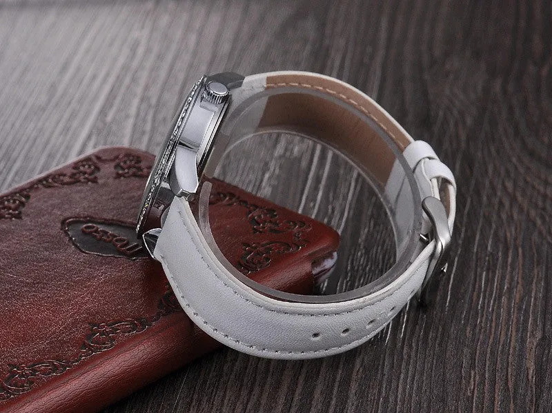Woman Fashion Watch SKONE Brand Clock Genuine Leather Watch Imitation Diamond Watch Tree Design Dress watch